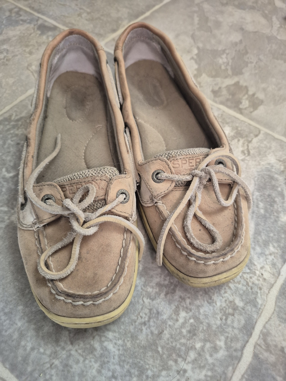 Sperry Women's Light Beige Suede Boat Shoes